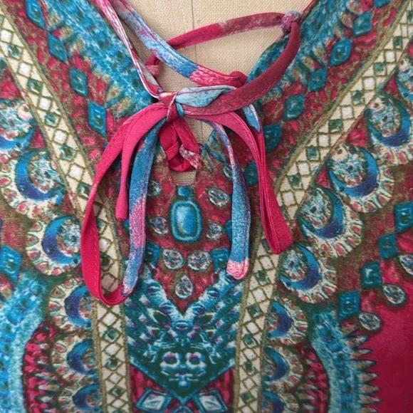 Belle by Kim Gravel Vibrant Pink and Blue Tunic - Picture 3 of 4